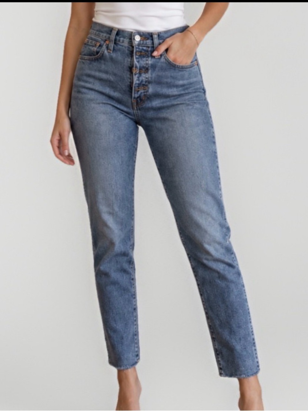 Madewell 10” High Rise Skinny Jeans Size 26P Blue Stretch Casual Denim US 2/ UK6